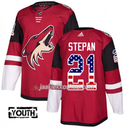 Lapsille NHL Arizona Coyotes Pelipaita Derek Stepan 21 Adidas 2017-2018 Punainen USA Flag Fashion Authentic